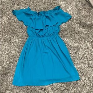 Express Vibrant Blue Ruffle Kids Dress